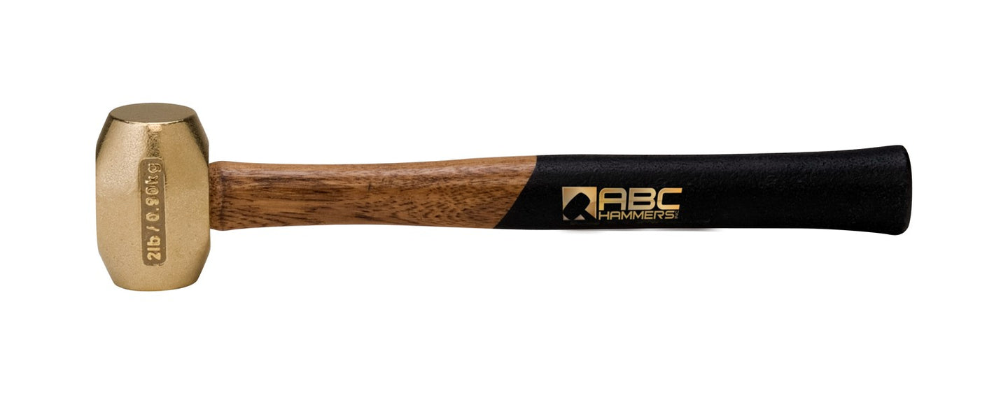 ABC2BW; 2 lb  Brass Hammer, 12.5 in. Wood Handle