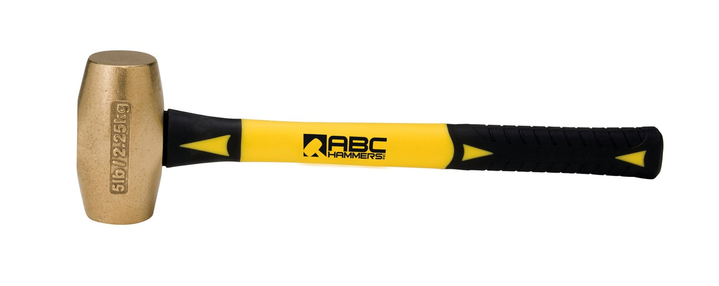 ABC5BF; 5 lb  Brass Hammer, 14 in. Fiberglass Handle