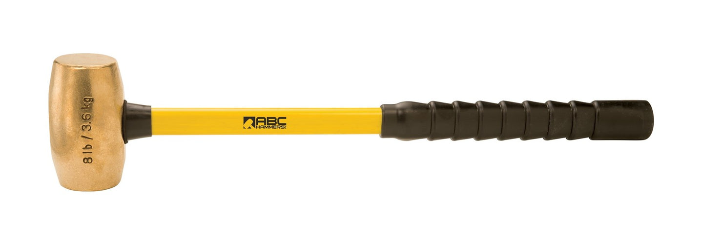 ABC8BFBS; 8 lb  Brass Sledge Hammer, 24 in. Fiberglass Handle