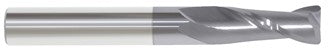 204-602315: 1/8 Dia, 1/2 LOC, 1-1/2 OAL, 2-Flt, .02 Corner Rad Carbide End Mill- Single End, 30 Deg. Helix, AlTiN, USA