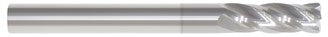 206-602308: 1/8 Dia, 1/2 LOC, 1-1/2 OAL, 4-Flt, .015 Corner Rad Carbide End Mill- Single End, 30 Deg. Helix, TiCN, USA