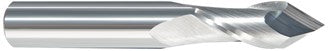 208-000187: 3/16in. Dia., 2in. Overall Length, 2-Flute, Carbide Drill Mill- SE, 90 deg, Uncoated, USA