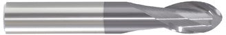 219-001023: 1/16 Dia, 1/8 LOC, 1-1/2 OAL, 2-Flt,  Carbide Ball End Mill- Single End, 30 Deg. Helix, AlTiN, USA