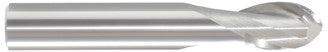 219-001030: 3/32 Dia, 3/16 LOC, 1-1/2 OAL, 2-Flt,  Carbide Ball End Mill- Single End, 30 Deg. Helix, Uncoated, USA