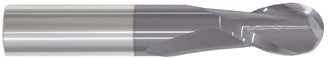 221-001003: 1/16 Dia, 1/4 LOC, 1-1/2 OAL, 2-Flt,  Carbide Ball End Mill- Single End, 30 Deg. Helix, AlTiN, USA