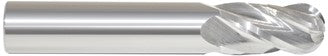 223-001000: 3/64 Dia, 1/8 LOC, 1-1/2 OAL, 4-Flt,  Carbide Ball End Mill- Single End, 30 Deg. Helix, Uncoated, USA