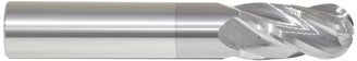 223-001027: 9/64 Dia, 9/16 LOC, 2 OAL, 4-Flt,  Carbide Ball End Mill- Single End, 30 Deg. Helix, TiCN, USA