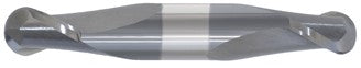 240-031002: 5/64 Dia, 1/8 LOC, 1-1/2 OAL, 2-Flt,  Carbide Ball End Mill- Double End, 30 Deg. Helix, AlTiN, USA