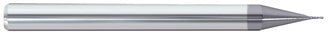 250-5203105B: .031 Dia, .093 LOC, 1-1/2 OAL, 2-Flt, .005 Corner Rad Carbide End Mill- Single End, 30 Deg. Helix, AlTiN, USA